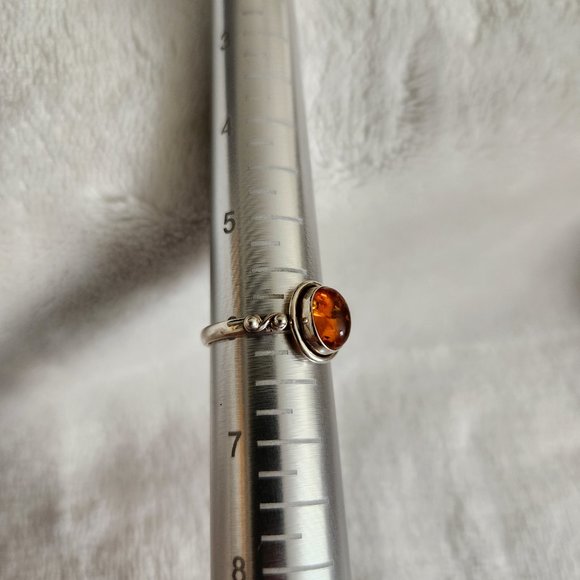 Sterling Silver and Amber Ring. Size 6. Lightly used. - Picture 3 of 8